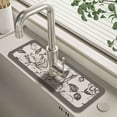 thumbnail image 1 of Japceit Kitchen Faucet Suction Mat, Diatomaceous Earth Drainage Pad for Bathroom Counter, Non-Slip Cuttable Silicone Drying Mat, Narrow Hole Design Sink Protector for Wet Areas, 1 of 4