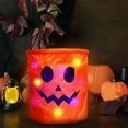 thumbnail image 1 of Japceit LED Halloween Candy Container, Glow-in-the-Dark Treat Bag with Handle, Reusable Party Favor Bucket for Kids, Themed Illuminated Pail for Trick-or-Treating, 1 of 4