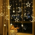 thumbnail image 1 of Japceit LED Star and Moon Curtain Lights, Remote Control USB Fairy String Lights, Decorative Lighting for Ramadan, Party, Bedroom, Window, Wall, Festival Atmosphere Decor, 1 of 9