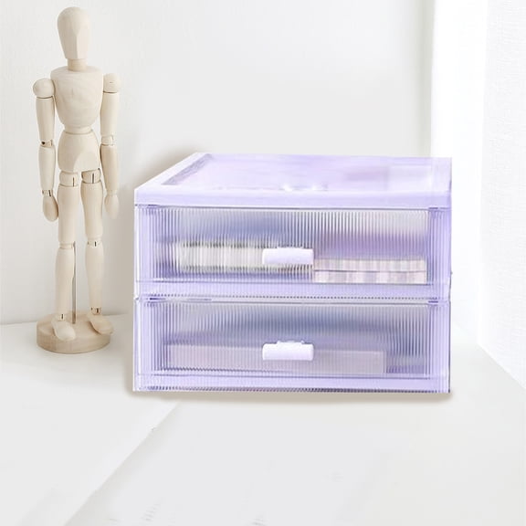 Japceit Large Capacity Desktop Storage Box with Drawers, Multi-Compartment Organizer for Stationery, Office Supplies, Home Decor, Dormitory Essentials