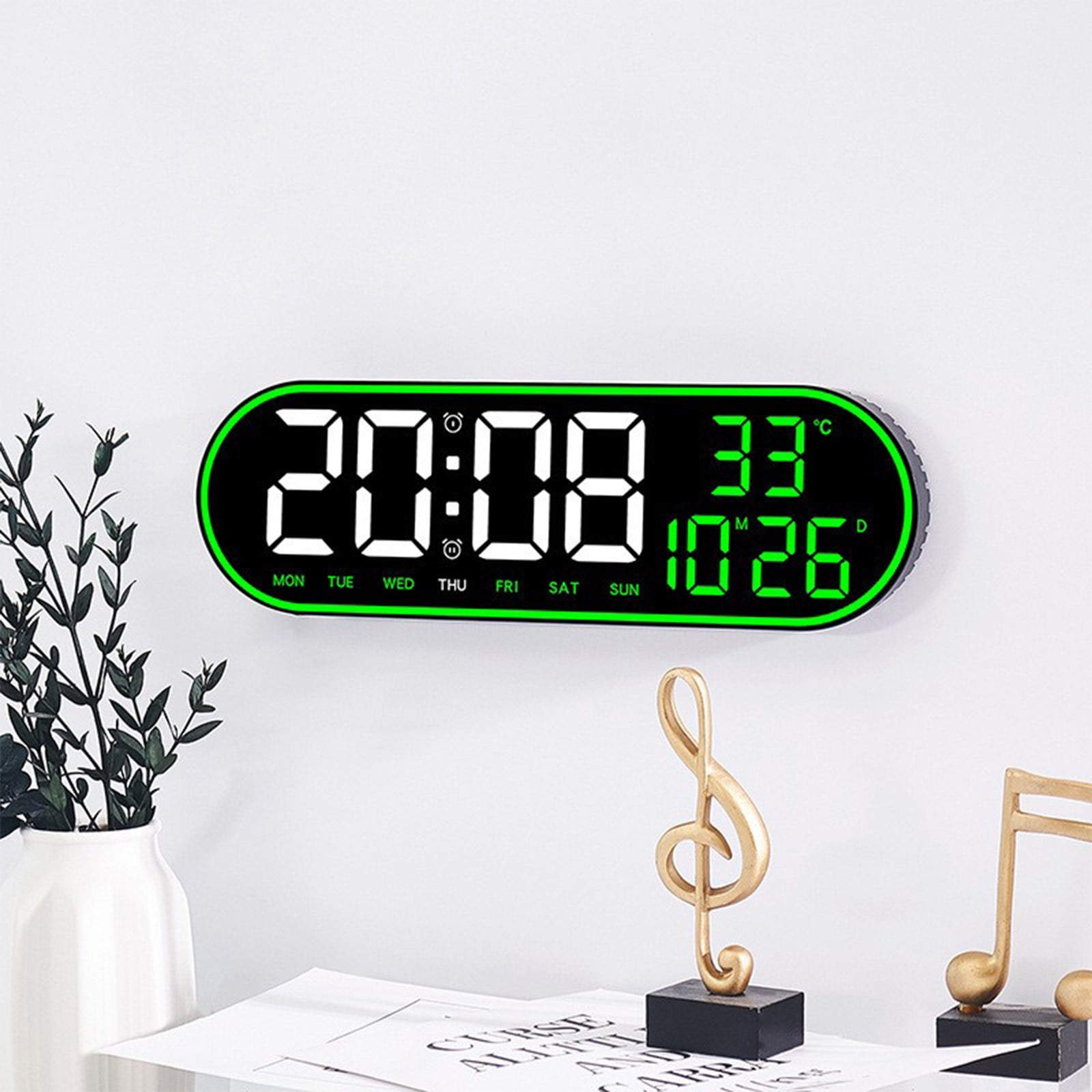 Japceit Large Digital Wall Clock with Remote Control, Digital Wall