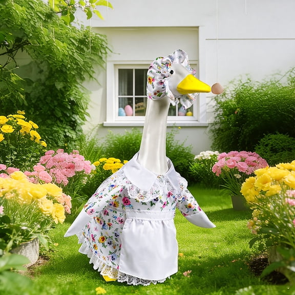 Japceit Large White Goose Decoration, 23 Inch Porch & Outdoor Yard Holiday Accent for Garden, Patio & Seasonal Display