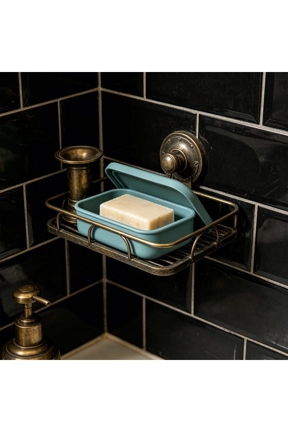 Leakproof Silicone Travel Soap Container Box, Compact Portable Holder for Bath Bar Regular Size Piece, Gym Camping Outdoor Accessory for Shower Toiletry Hygiene Storage