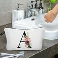 thumbnail image 1 of Japceit Letter Makeup Bag, Golden Initial Cosmetic Pouch for Women, Personalized Alphabet Travel Toiletry Case for Bride Bridesmaid Birthday Gift and Daily Use, 1 of 5