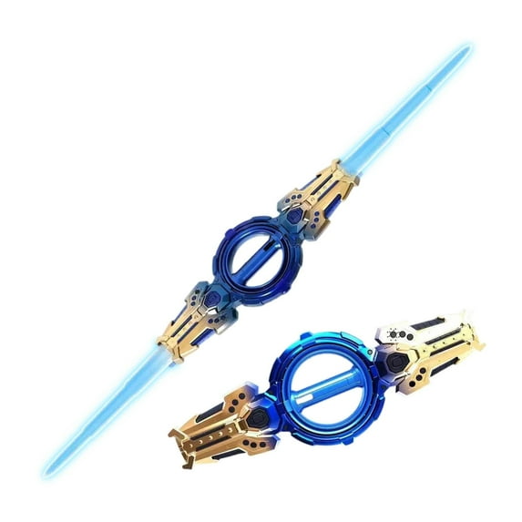 Japceit Light Up Dueling Sabers, Flashing Double-Edged Sword with Fire Effect, 7-Color LED Light Sword for Party, Decoration and Play