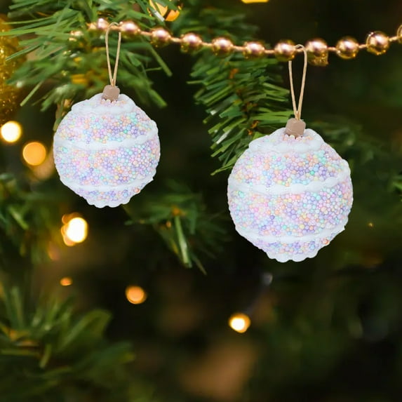 Japceit Macaron Christmas Tree Ornaments, Foam Holiday Hanging Pendants with Ribbon, 12-Pack Pastel Dessert-Themed Decor for Xmas Party Gift Exchange, Festive Sweet Treat Designs