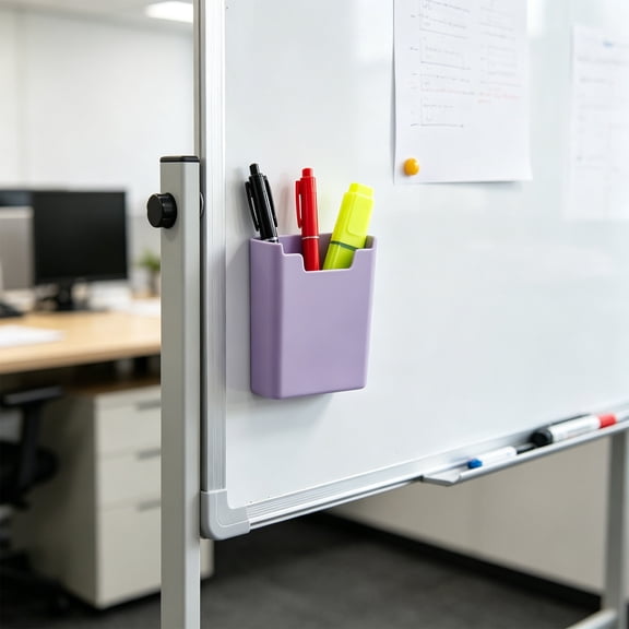 Japceit Magnetic Pen Holder Suction Cup Whiteboard Marker Storage Box Wall Mounted Large Capacity Pencil Organizer for Classroom Office
