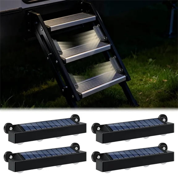 Japceit Magnetic Solar Step Lights RV Stair Light Outdoor Waterproof LED for Camper Trailer Deck Pathway Yard Illumination
