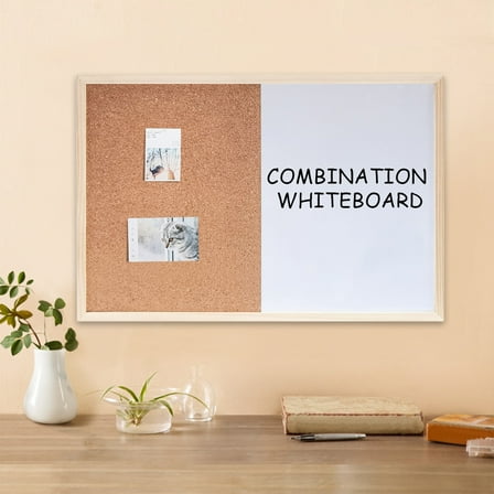 Japceit Magnetic Whiteboard Cork Board Combo, Memo Photo Display Panel, Office Home Organization Tool for Notes, Photos, Reminders