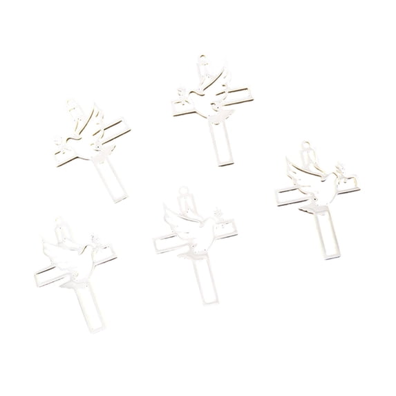 Japceit Metal Cross Shaped Hollow Pendant, DIY Bird Accessory Craft Kit, Decorative Hanging Ornament for Necklace, Wall, Gift, Craft Project, Personalization
