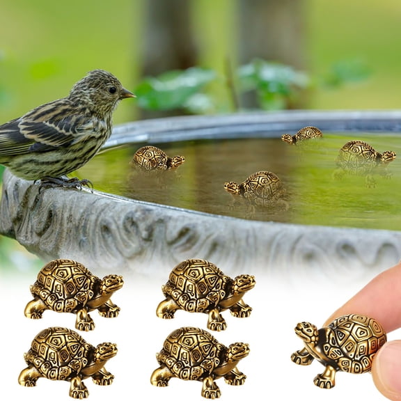 Japceit Mini Copper Bath Disks, Turtle and Bird Shaped Metallic Bathtub Decorations, Vintage Style Bathroom Accessories, Spa Relaxation Ornaments