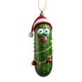 thumbnail image 1 of Japceit Mini Cucumber Christmas Ornament, Acrylic Multi Functional Pendant Decor with Cute Design, Novelty Tree Hanging Decor for Bag Charm, Keychain Accessory, Gift Idea, 1 of 5