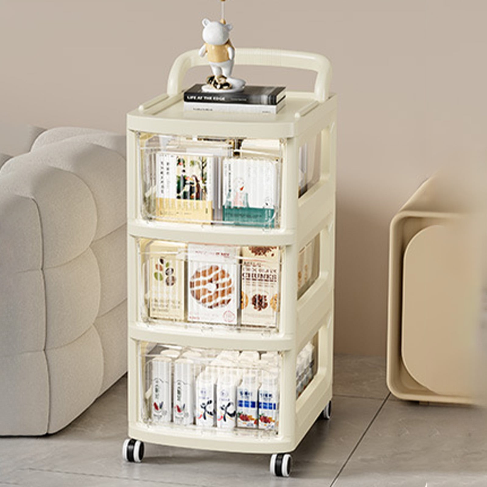 Curated visual reference: Visual Reference: Japceit Multi Purpose Storage Cart Transparent Cabinet With Wheels