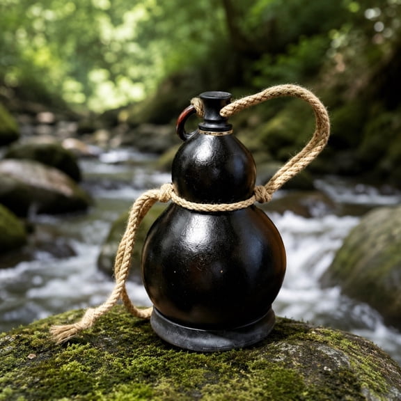 Japceit Natural Gourd Water Bottle, Handmade Drinking Container, Novelty Role Playing Prop For Outdoor Housewarming