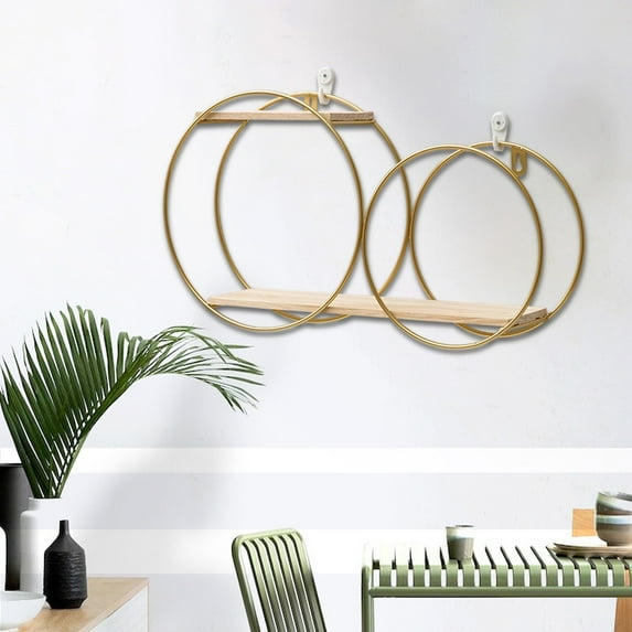 Japceit No Punch Living Room Wall Hanging Wall Decoration Lights Luxuries Wall Hanging Sofa Background Wall Decoration Storage Shelf