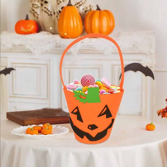 Japceit Non-Woven Halloween Candy Bag, 3D Ghost Design Party Favor Pouch, Trick or Treat Collection Container for Festive Celebration Events