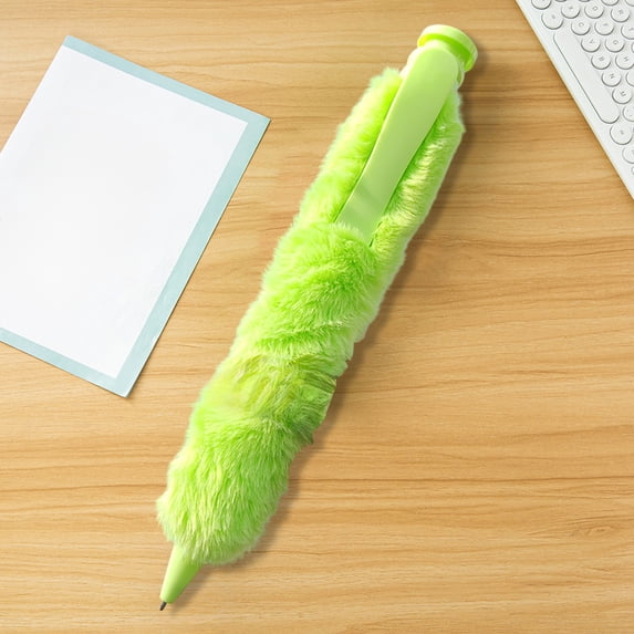Japceit Oversized Ballpoint Pen with Furry Tail, Novelty Writing Tool with Tactile Stylus Tip, Fun Exam Pen for Smooth Writing Experience, Unique Gift Idea