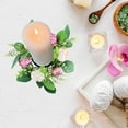 thumbnail image 1 of Japceit Peony Candlestick Floral Arrangement, Artificial Flower Wreath Centerpiece Decor, European Tabletop Display Accent for Home Styling, Dining Table Embellishment, 1 of 6