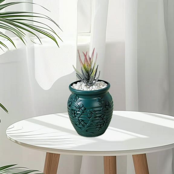 Japceit Plastic Imitation Glazed Flower Vase, Elegant Dried Flower Arrangement Piece, Lightweight Vessel Suitable for TV Cabinet Display, Room Decor, and Home Flower Potting