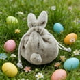 thumbnail image 1 of Japceit Plush Bunny Storage Bag, Easter Themed Drawstring Pouch with Rabbit Ears, Casual Candy and Snack Bag for Party Favor, Gift Bag, Holiday Decoration, 1 of 5