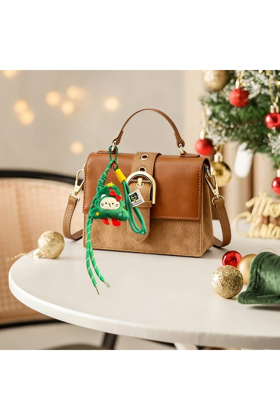 Plush Gingerbread Christmas Pendant, Cute Cookie Man Keychain Decor, Bag and Backpack Hanging Ornament, Festive Holiday Gift for Personal Accessories