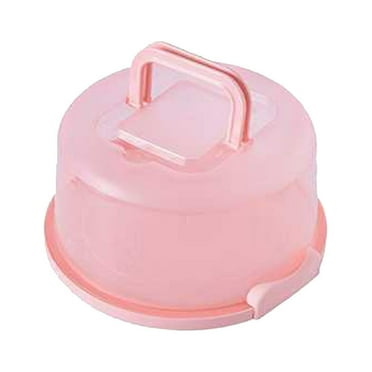 Japceit Portable Round Cake Carrier, Two Sided Cake Holders Serves As Five Sections Serving Tray, Portable Cake Stand Fits 10 Inch Cake, Cake Box Comes with Handle, Cake Container Holds Pie