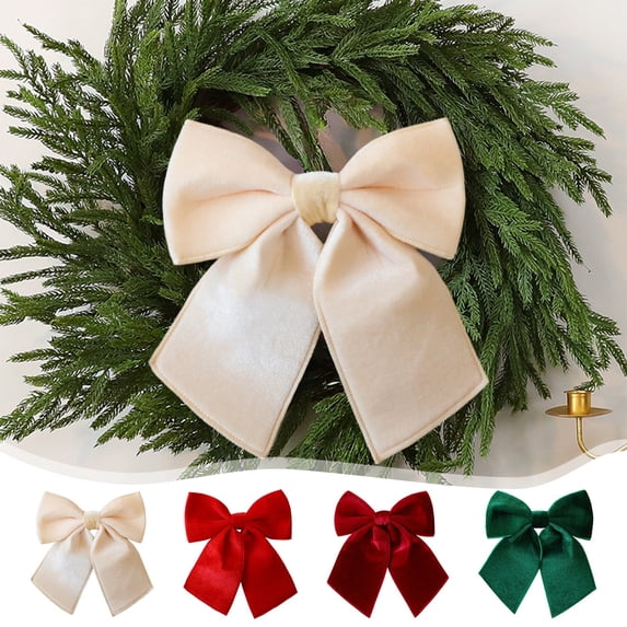 Japceit Pre-Tied Christmas Wreath Bow, Large Festive Ribbon for Tree and Garland, Decorative Accent for Indoor and Outdoor Holiday Arrangements