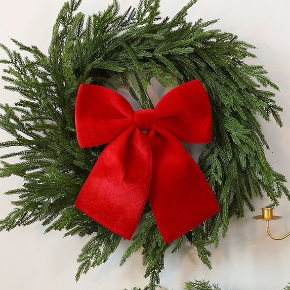 Japceit Pre-Tied Christmas Wreath Bow, Large Festive Ribbon for Tree and Garland, Decorative Accent for Indoor and Outdoor Holiday Arrangements
