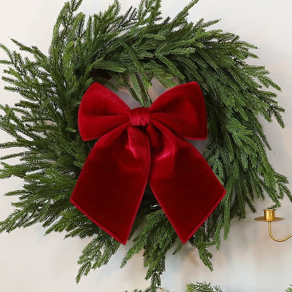 Japceit Pre-Tied Christmas Wreath Bow, Large Festive Ribbon for Tree and Garland, Decorative Accent for Indoor and Outdoor Holiday Arrangements