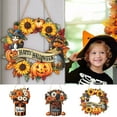 thumbnail image 1 of Japceit Pumpkin Welcome Sign, Wooden Hanging Decoration for Halloween Festival, Rustic Porch, Door, Wall Decor for Seasonal, Themed Party Setup, 1 of 5