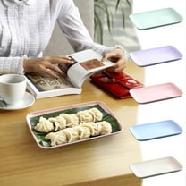 Japceit Rectangular Serving Plates, Plastic Tray for Hot Pot BBQ Sausage, Multipurpose Dish for Fruits Snacks, Small Size Kitchen Dining Party Tableware