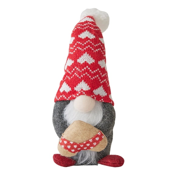 Japceit Red Knitted Doll Hat Ornament, Couple Doll Decor for Shelf and Home, Festive Rudolph Themed Decorative Figurine for Living Room, Tabletop, Gift