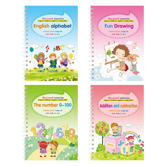 Japceit Reusable Handwriting Practice Stickers, Disappearing Ink Letter Tracing Pads, Foreign Language Character Learning Tool for Beginners