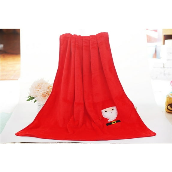 Japceit Santa Claus Christmas Blanket, Double-Sided Flannel Festive Holiday Throw, Creative Cartoon Design Gift Cover for Sofa, Bed, Winter Warmth
