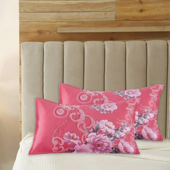 Japceit Set of 2 Pillow Cases 48x78cm, Flannel Textured Sham Protectors, Cozy Bedroom Essentials with Envelope Closure, Machine Washable Covers for Daily Use