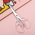 thumbnail image 1 of Japceit Simple Office Scissors with Transparent Handle, Notebook Scissors for Paper Cutting, Small Craft Scissors with Safety Design, Stationery Tool for Art Projects, 1 of 6
