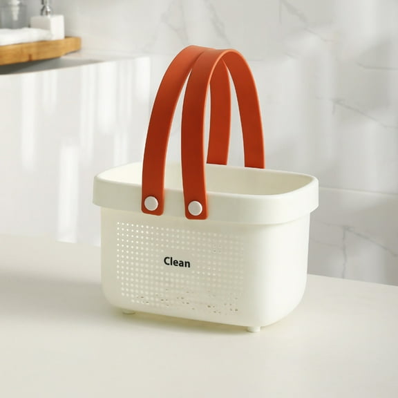 Japceit Small Apartment Necessities, Organizers and Storage, Hollow Out Desktop Storage Basket Dispenser Container Portable Shower Caddy Basket Bathing: Plastic Storage Basket with Handle Portable