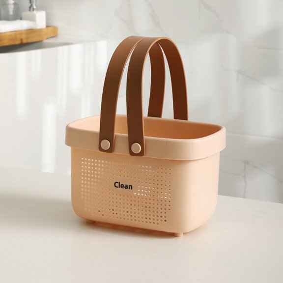 Japceit Small Home, Organization and Storage, Hollow Out Desktop Storage Basket Dispenser Container Portable Shower Caddy Basket Bathing: Plastic Storage Basket with Handle Portable Box Organizer