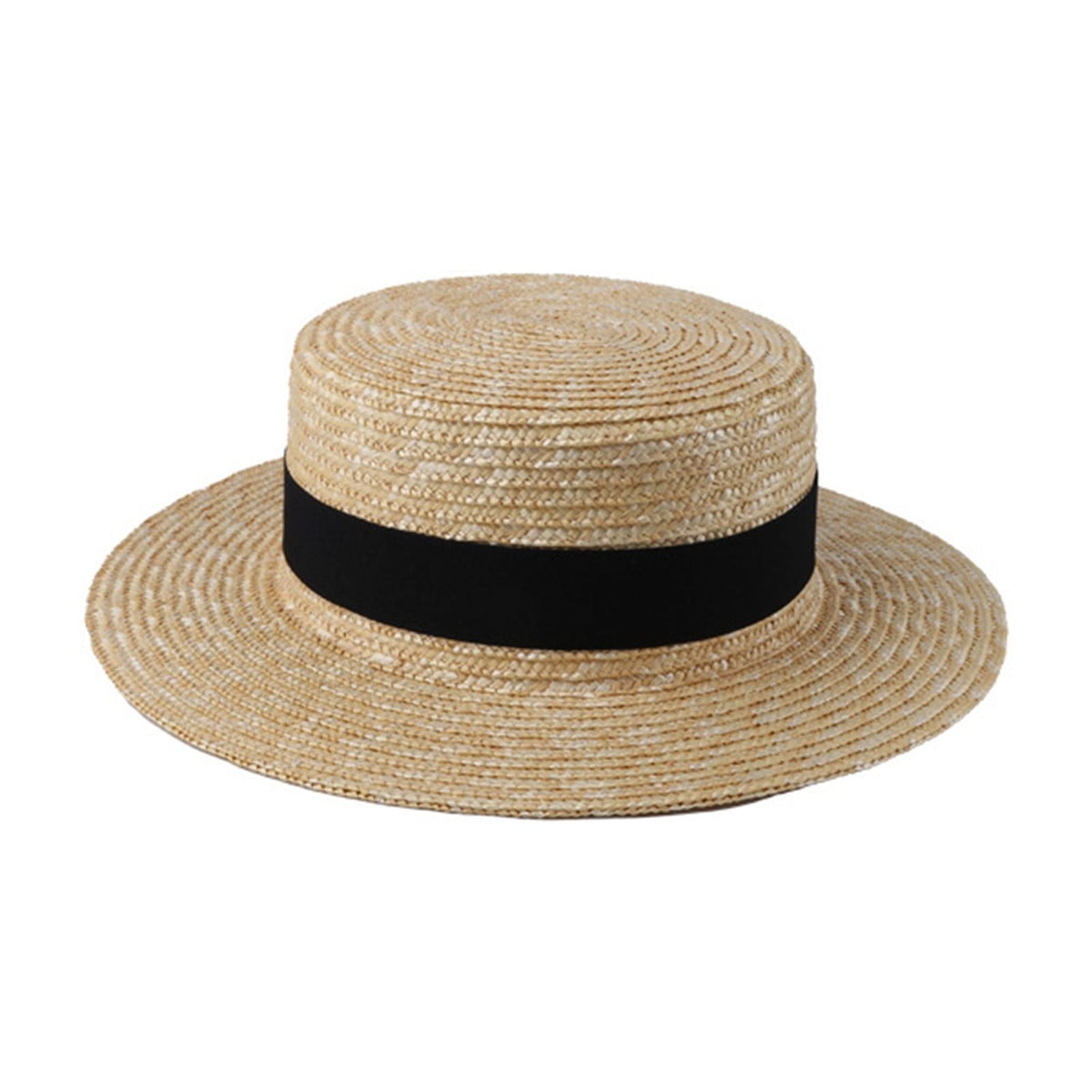 Seaside boater hat ? Lanzom Sun Hats for Women Wide Brim Straw Boater Hat  main image 2