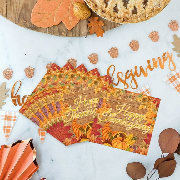 Japceit Thanksgiving Autumn Party Napkins, Pumpkin and Turkey Design Dinner Napkins, Fall Themed Party Supplies, Seasonal Table Setting Paper Napkins