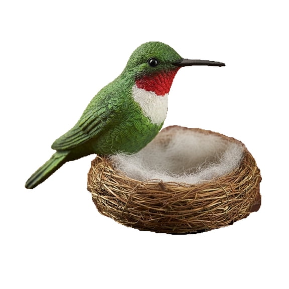 Japceit Tiny Bird Nest Desk Ornament, Mini Sculpture for Display and Gift, Detailed Nest Figurine for Bookshelf, Mantel, Home, Rustic Accent