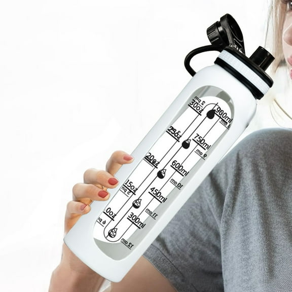 Japceit Transparent Measuring Glass Cup, Large Capacity Water Bottle with Handle, Easy-to-Read Scale for Accurate Measurements, Perfect for Sports, Home, and Office Use