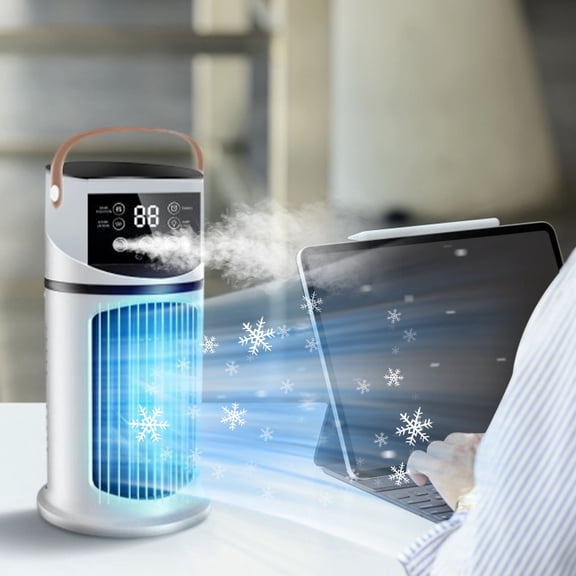 Japceit USB Desktop Fan with Cooling Function, High Speed Air Circulator, Compact Personal Cooler for Office, Bedroom, Computer Desk, Plug-in Mini Air Conditioner Fan