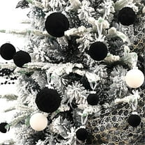 Japceit Velvet Christmas Balls Set, 46-Piece Flocked Plastic Tree Ornaments, Decorative Hanging Spheres for Xmas Tree Decoration