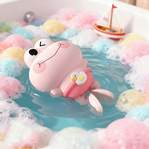 Japceit Water Play Wind-up Toys, Swimming Frog and Turtle Bath Toys, Mechanical Bath Time Toys for Bathtub, Pool and Water Activity