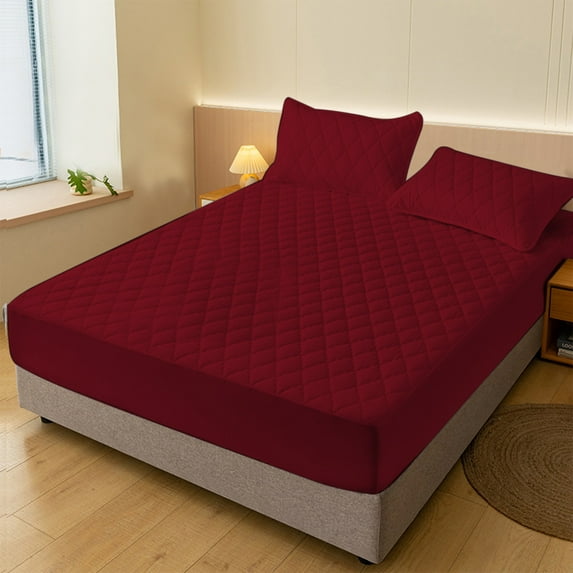Japceit Waterproof Mattress Protector Cover, Non-Slip Fixed Bed Sheet Protection, Soft Fiber Surface for Sleeping Comfort, Bed Safety, Home Bedding Use