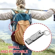 Japceit Work Supplies, Stainless Whistle Double Tube Lifesaving Emergency Outdoor Survival Whistle, Desk Organizers Accessories