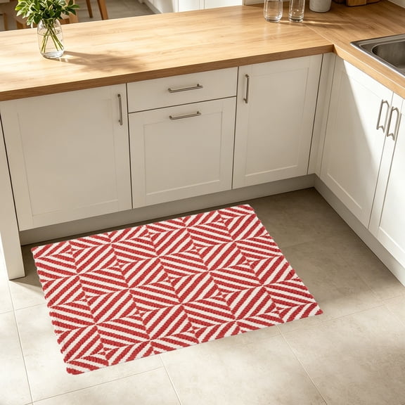 Japceit Woven Texture Bath Mat, Soft Absorbent Non Slip Rug, Quick Dry Floor Carpet, Low Profile For Bathroom Kitchen Entryway