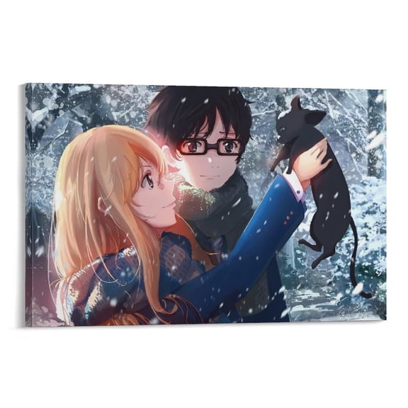 Japen Manga Adapted Into Films Anime Your Lie in April Role Poster Artworks Picture Print Poster Wall Art Painting Canvas Gift Decor Home Posters Decorative 16x24inch(40x60cm)