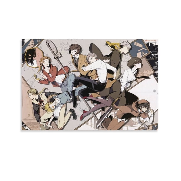 Japen Super Power Anime And Manga Bungo Stray Dogs Role Poster Picture Print Canvas Poster Wall Paint Art Posters Decor Modern Home Artworks Gift 16x24inch(40x60cm)